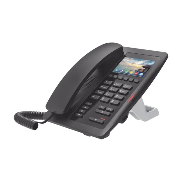 Teléfono IP WiFi Fanvil H5WB Negro para Hotelería – Gama Alta, Pantalla a Color, PoE y Audio HD