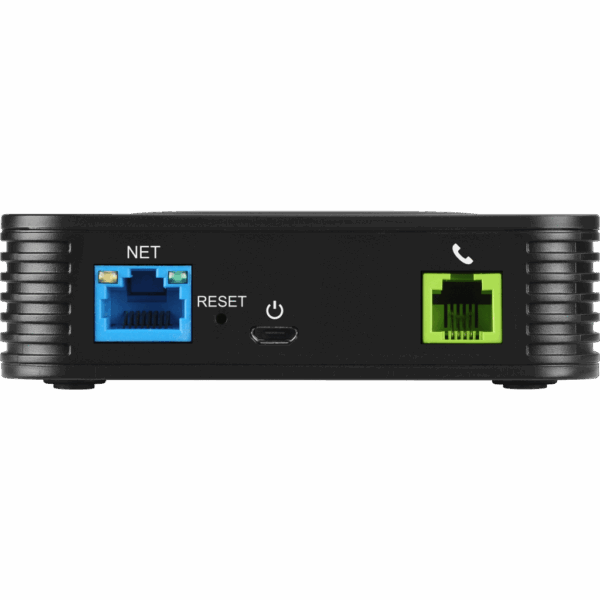 Adaptador de Teléfono Analógico HT801 V2 / 1 Puerto FXS (Conectar Teléfono Análogo) / VoIP Avanzado / Seguridad TLS y SRTP / Soporte Fax T.38 / Compatibilidad con Serie UCM /